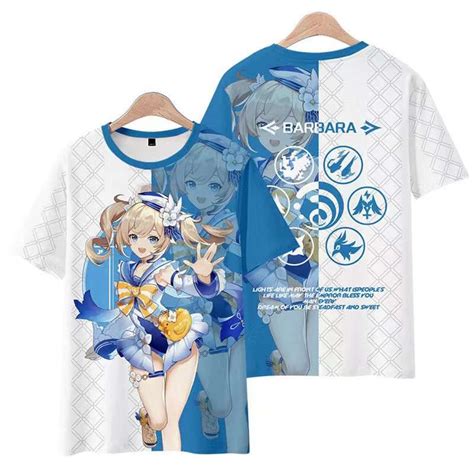 Genshin Impact Barbara T Shirt Hakusuru Anime Clothing And Kawaii