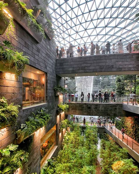 Changi Airport Level Lobby H View Of Jewel Waterfall Explorest