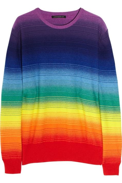 Christopher Kane Rainbows Blue Cashmere Sweater Sweaters Cashmere