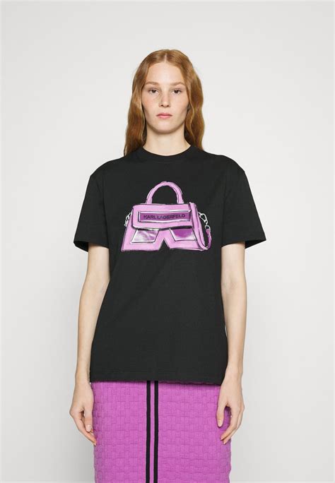 Karl Lagerfeld Ikon K Bag T Shirt Print Blackschwarz Zalandode