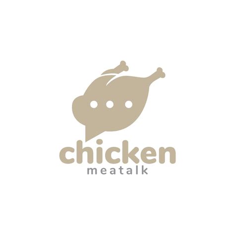 Pollo carne hablar chat logo diseño vector gráfico símbolo icono