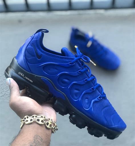 Custom Blue And Black Nike Vapormax In 2024 Nike Shoes Women Black Nikes Nike Vapormax