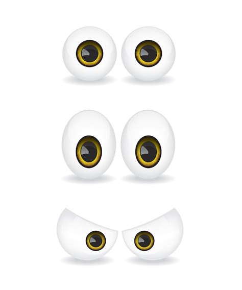 Ojo De Dibujos Animados Sobre Fondo Blanco Vector Premium