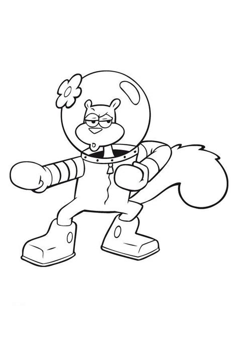 Spongebob Squarepants Coloring Pages Sandy