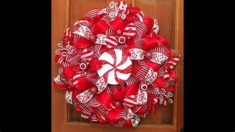 How To Make A Christmas Candy Wreath Deco Mesh Youtube