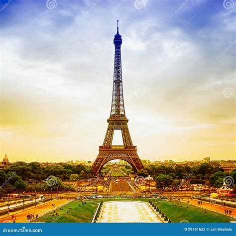 Eiffel Tower At Sunset Stock Photo Image Of Spring Paris 29761622