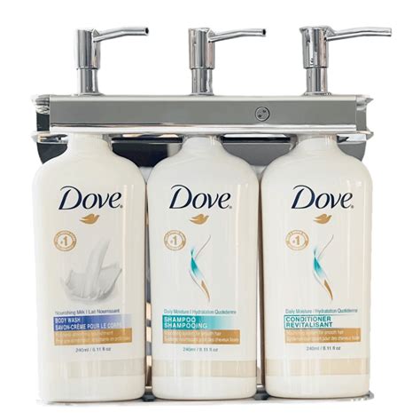 Dove Dispenser Bracket Triple Fixture Polished Stainless Steel