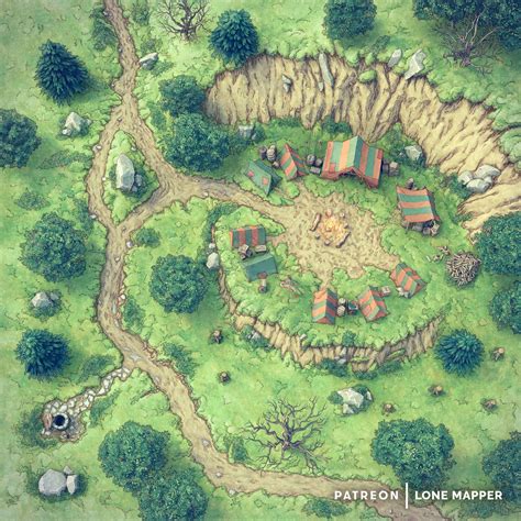 Roadside Camp Dnd Battlemaps Fantasy Map Dungeon Maps Fantasy City Map