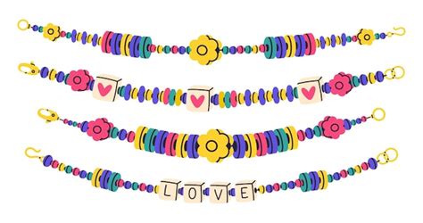 Premium Vector Handmade Friendship Bracelets Plastic Bead Bracelets