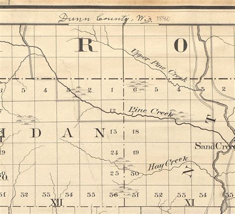 1880 Map Of Dunn County Wisconsin Etsy