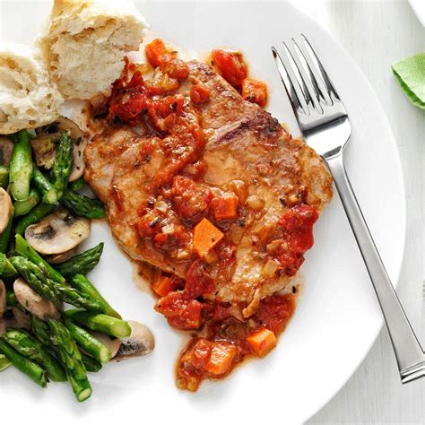 Tomato Topped Italian Pork Chops Recipe Taste Of Home