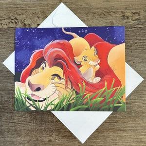 Lion King Mufasa Simba Greeting Card Fathers Day Dad Birthday Etsy