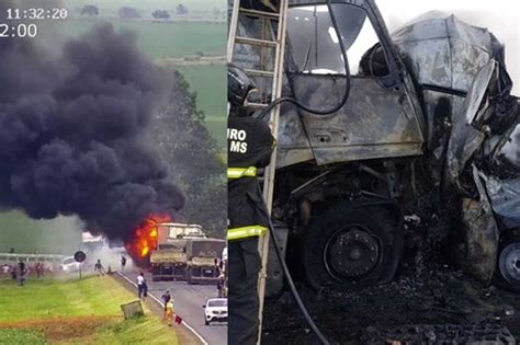 Motorista De Van Morre Carbonizado Em Acidente Carreta Na MS 306