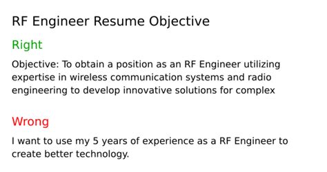 Top 18 RF Engineer Resume Objective Examples | ResumeCat