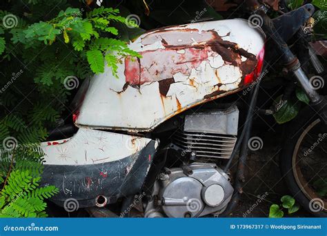 Rusty Old Motorcycle Ruins Stock Image Image Of Rustic 173967317