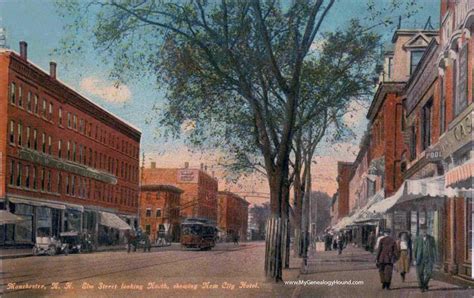 Manchester, New Hampshire, Elm Street, vintage postcard photos