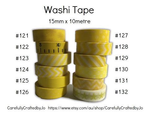 Washi Tape Yellow 15mm X 10 Metres High Quality Masking Tape Etsy