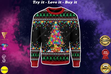 Special Edition Autism Awareness All Over Printed Ugly Christmas Sweater