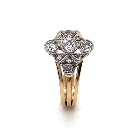 Ring Artdeco Bicolor Mit Altschliff Diamanten KR00125341