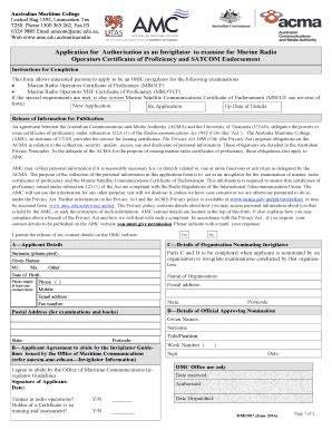 Fillable Online Application For Authorisation As An Invigilator To