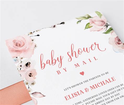 Baby Shower By Mail Template Baby Shower Invitation Shower Etsy