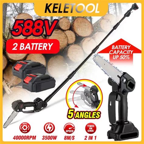 6 Inch Telescoping Pole Electric Chainsaw Cordless Telescoping Pole Electric Chainsaw With 2