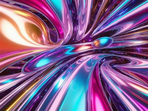 Holo Background With Colorful D Shapes Premium Ai Generated Image