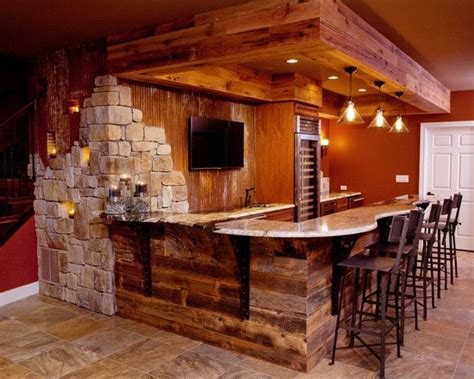 Barnwood Design Ideas Pictures Remodel And Decor Rustic Basement