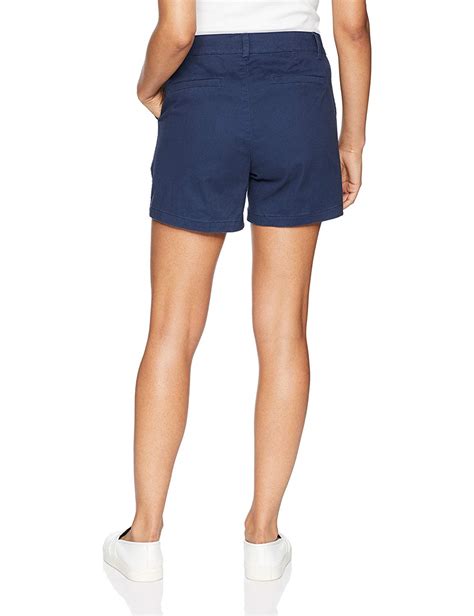 Essentials Women S 5 Inseam Solid Chino Short Shorts Navy Size 6 0 Ebay