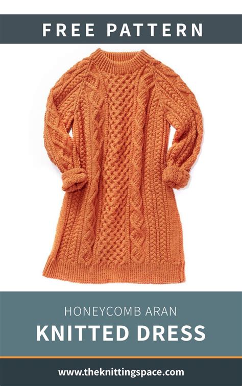 An Orange Knitted Sweater With The Text Free Pattern Honeycomb Aran