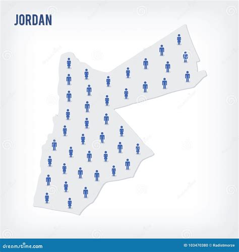 Vector People Map of Jordan . the Concept of Population Stock ...