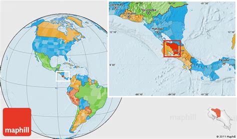 Political Location Map Of Alajuela
