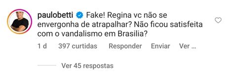 Paulo Betti reclama de Regina Duarte após atriz publicar mentira