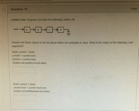 Solved Suppose You Have The Following Linked List Assume Chegg