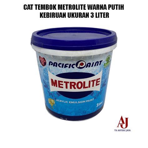 Jual Cat Tembok Metrolite Putih Kebiruan 3 Liter 5 KG Pacific Paint