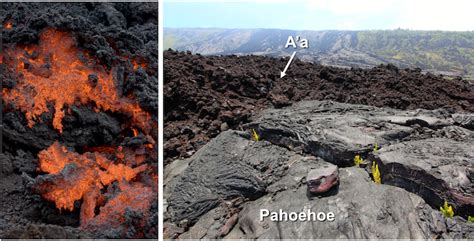 Describe Pahoehoe And Aa Lava Flows