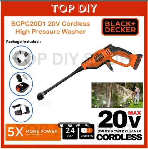 Black Decker Bcpc D V Cordless Water Jet High Pressure Washer