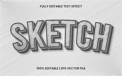 Premium Vector Sketch Text Effect Editable Vector