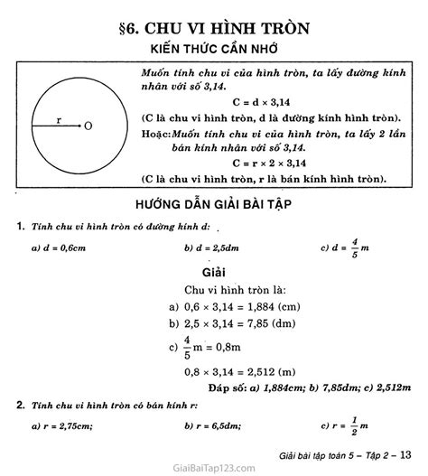 T Nh Chu Vi V Di N T Ch H Nh Tr N C Ng K Nh Cm B C U C I