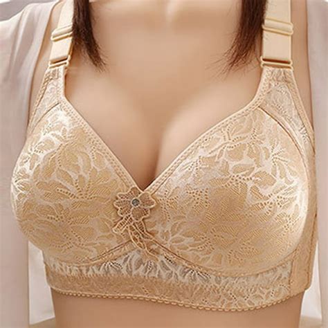 Reoriafee Bras For Older Women With Sagging Breasts Wireless Gathered