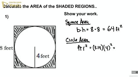 Area Of Shaded Region Questions And Answers