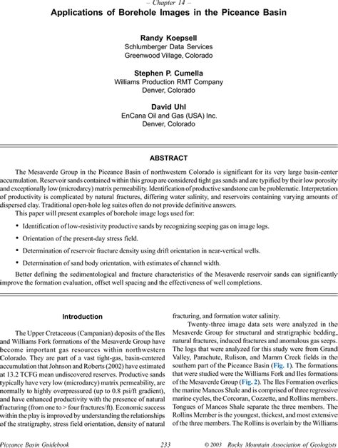 Aapg Datapages Archives Applications Of Borehole Images In The