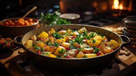 Premium Photo | Hearty vegetable soup simmering in a pot