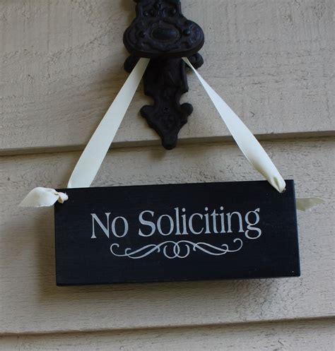 No Soliciting Sign Handpainted Wood By TheGingerbreadShoppe 12 95