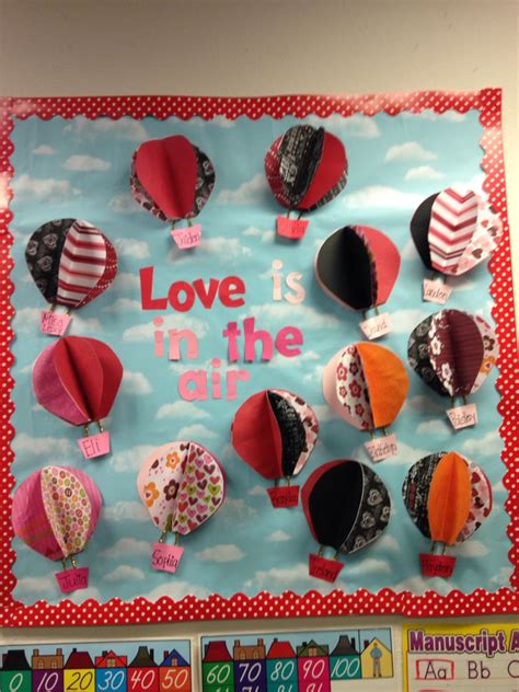 Love Is In The Air Hot Air Balloon Valentines Day Bulletin Board