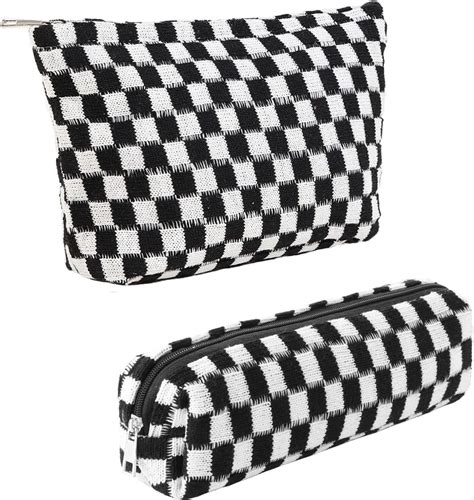 Amazon Letgo Preppy Makeup Bag Checkered Makeup Bag With Zipper