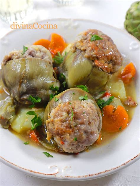 Alcachofas Rellenas De Carne Receta De DIVINA COCINA