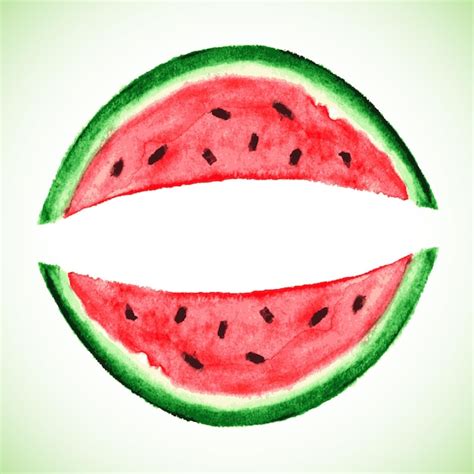 Premium Vector | Watercolor watermelon slice vector illustration