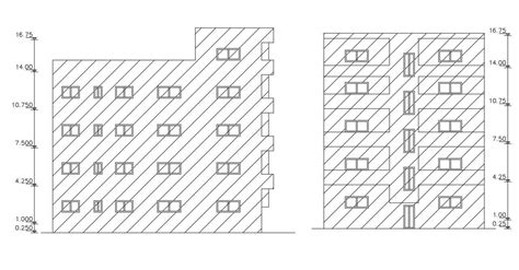 4 Storey Apartment Elevation Design DWG Cadbull