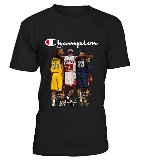 Kobe Bryant Michael Jordan Lebron James Signatures Champion T Shirt